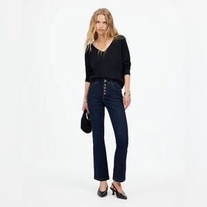 Madewell Mid Rise Kick Out Jeans Dark Blue Wash Size 31 Straight‎ Crop